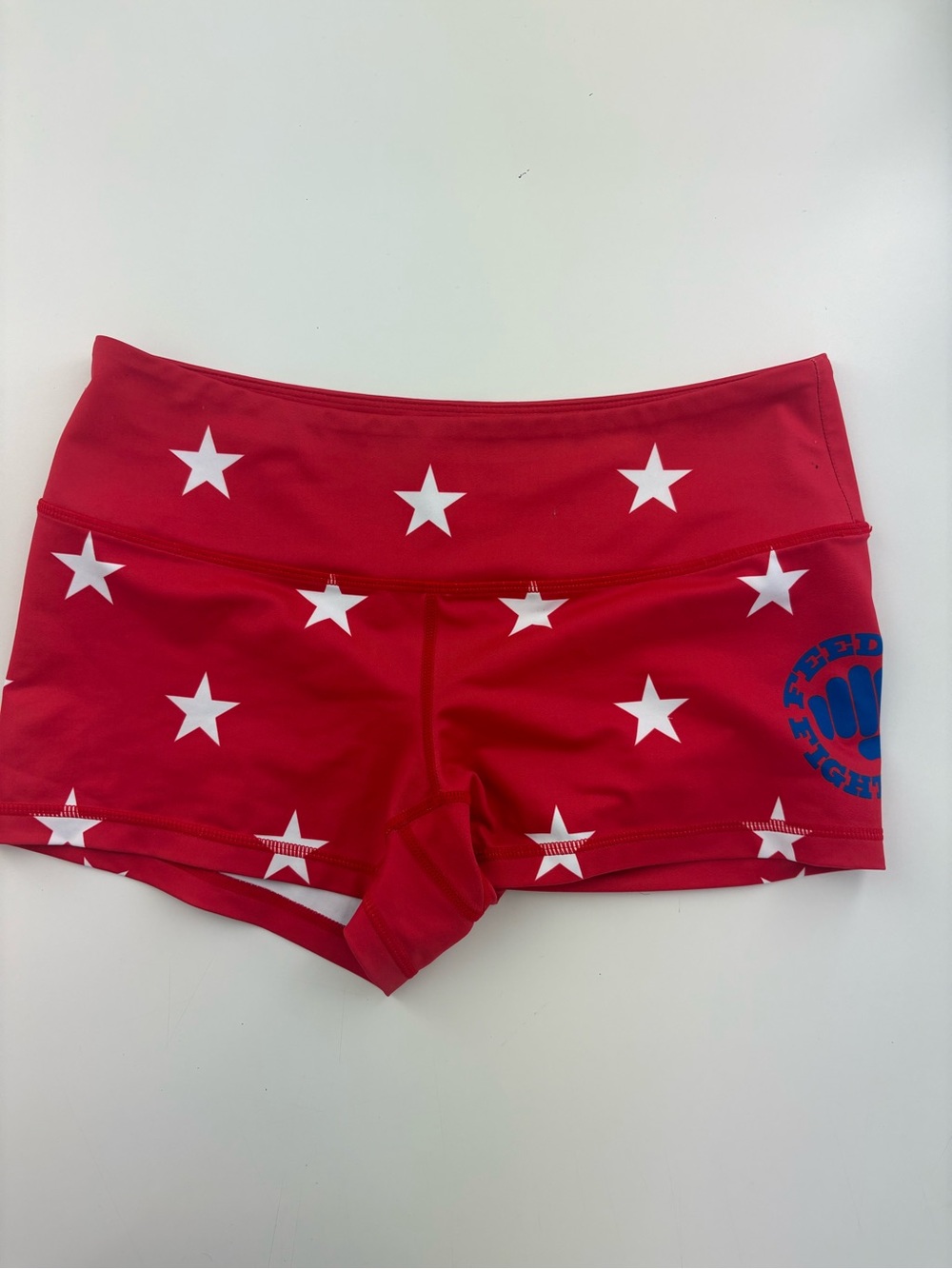 Feed Me Fight Me Red Star-Print Bike Shorts